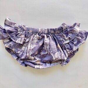 Kate Quinn Ruffle Bloomer | Floral Print, Tiered Skirt | Lavender | 6–12M | EUC